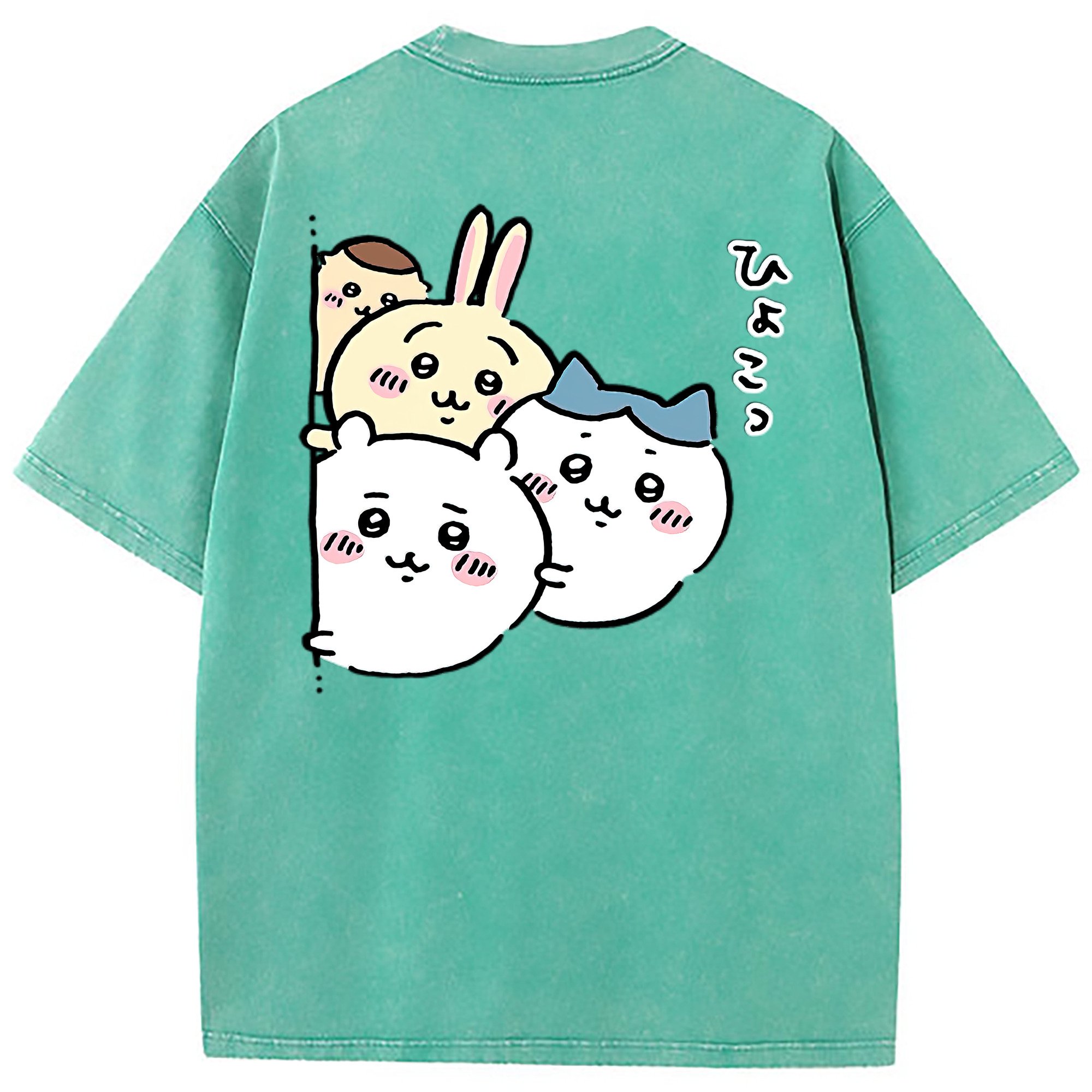 （画像用） ちいかわ ちいかわ Chii-kawa chiikawa 綿100% ヴィンテージ風 半袖Tシャツ（背面プリント）